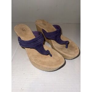 UGG Australia Women's Purple Suede Wedge Sandal Size 7